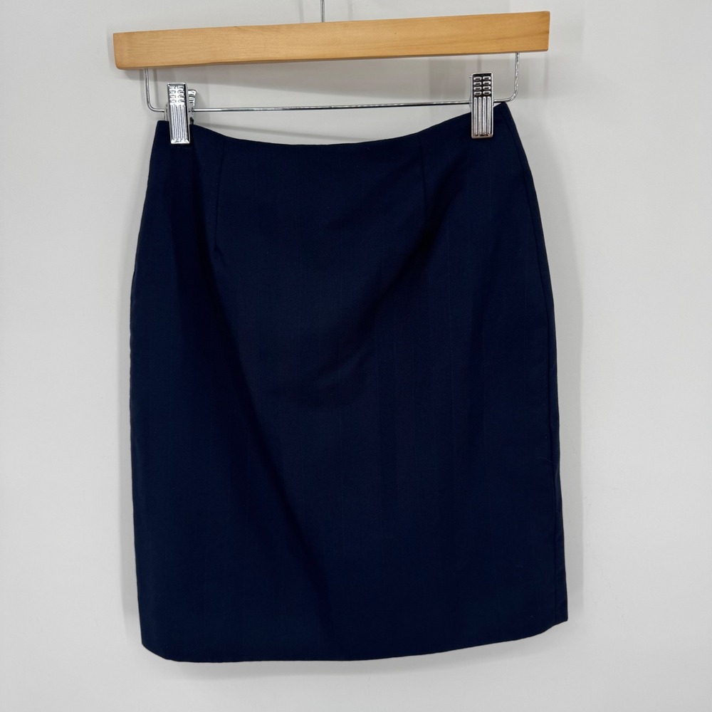Chloé Navy Pinstripe Pencil Skirt Women's Mini Business Casual
